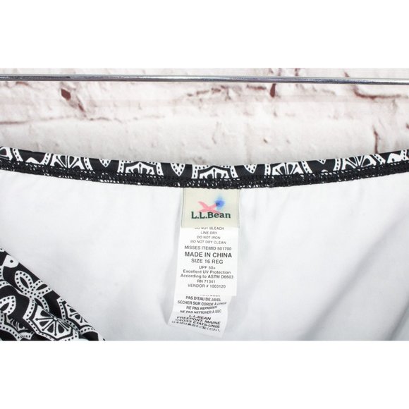 NWOT! LL Bean Black Printed Breathable Bikini Bottom Swimwear Size 16 - Picture 4 of 8
